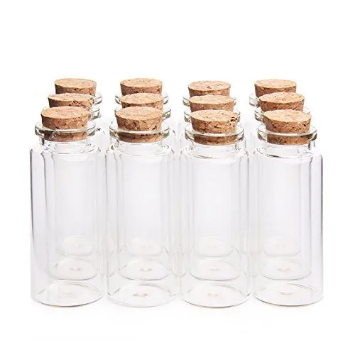 Mini/pequeños frascos de vidrio Danmu 30 ml 1,18"" x 2,75"" con tapones de corcho de madera,