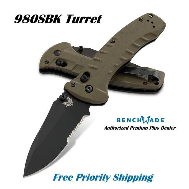 BENCHMADE 980SBK TURRET Folding Pocket Knife Authorized Dealer New 261
