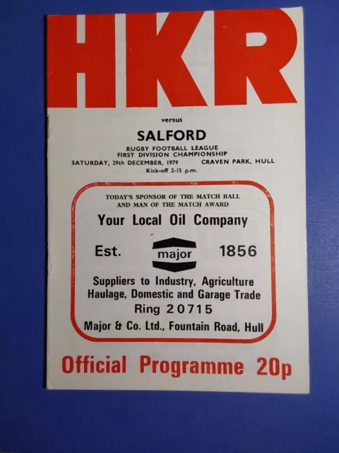 Hull K.R v Salford 29th December 1979