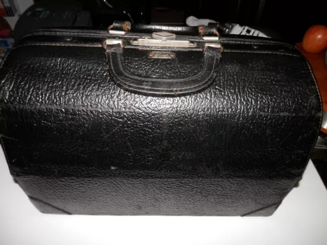 Vintage Emdee by Schell Doctor Travel Bag Cowhide Full of Utensils Antique 1940s