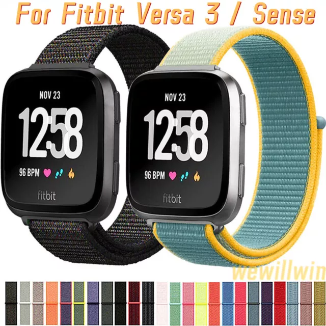 Breathable Nylon Watch Band Sport Strap Wrist Band For Fitbit Versa 3/ Sense