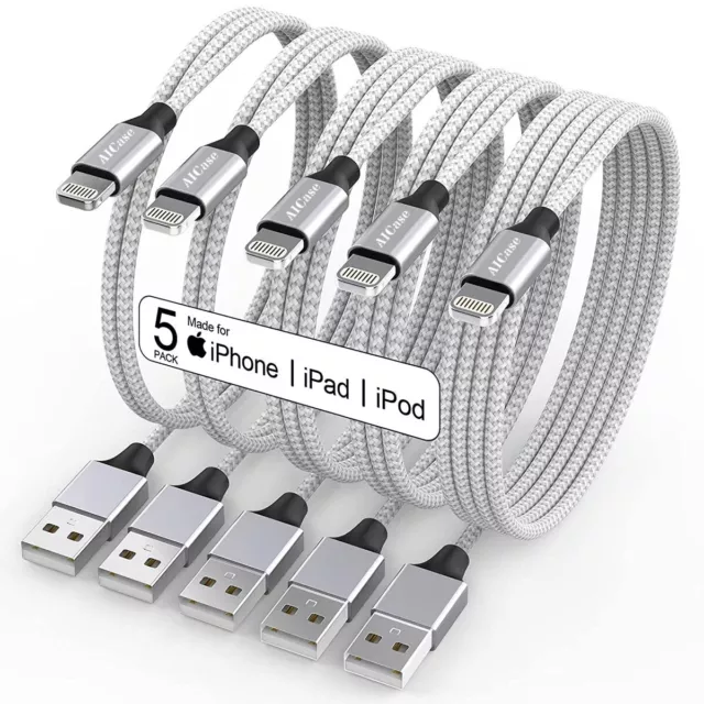 Braided USB Charger Cable Charging Cord For iPhone 14 13 12 11 Pro Max XR 8 7 SE