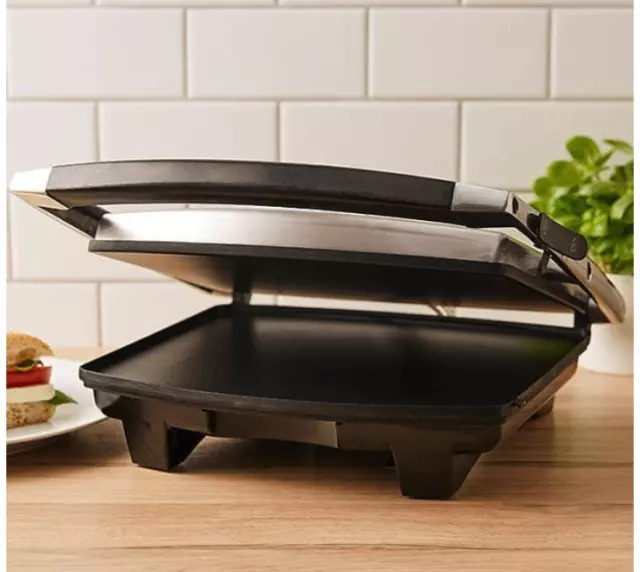 Stainless Steel 4 Slice Nonstick Electric Sandwich Press Flat Plate Grill Toast