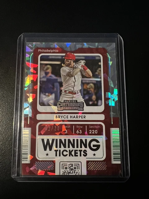 2021 Panini Contenders Baseball Winning Ticket Cracked Ice SP Bryce Harper 02/23