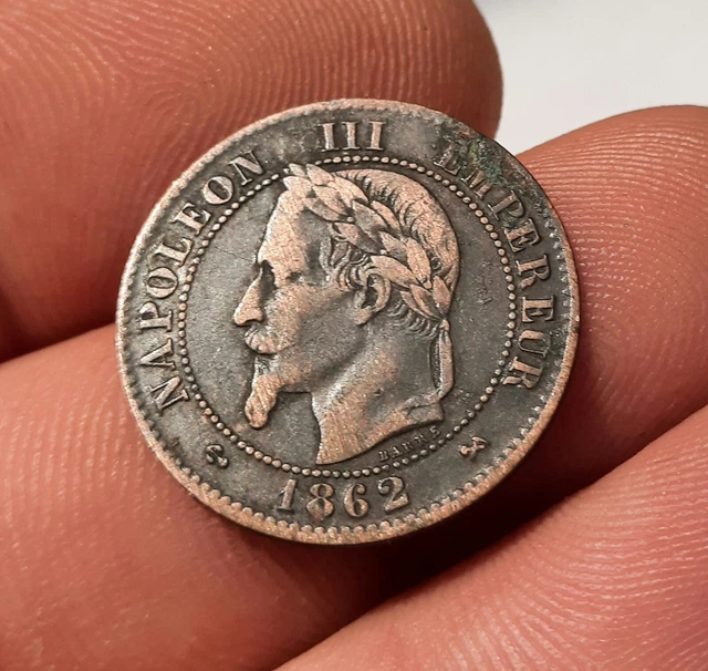 2 Centimes 1862 K Bordeaux, NAPOLÉON III,  Tête Laurée