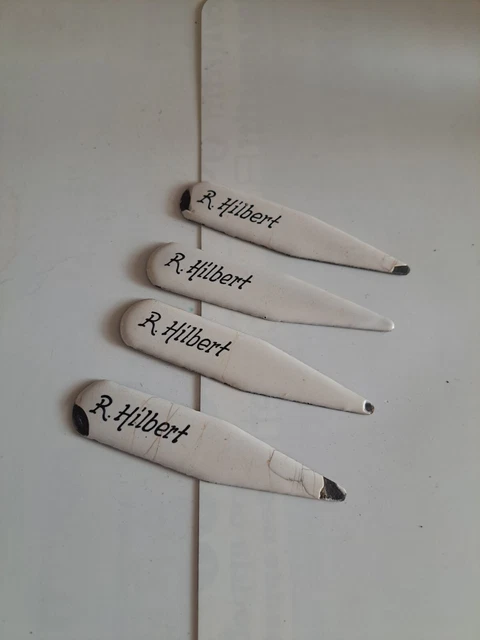 4 uralte antike Stollenstecker Stollenschilder Emaille Bäcker Konditor