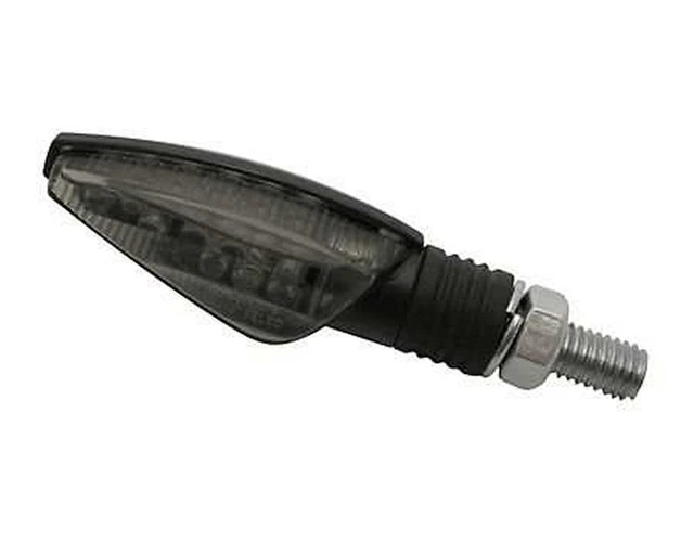 indicateur LED paire de moto Shin Yo TOLEDO, noir, verre teinté, M8, 50x22x27mm