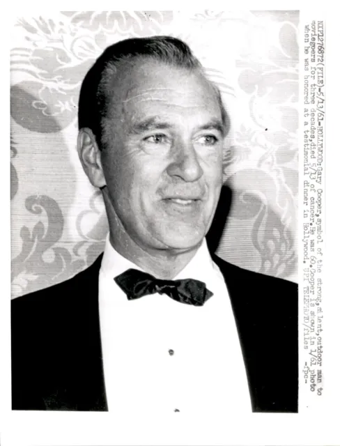 LD275 1961 Wire Photo GARY COOPER Handsome Hollywood Actor Cancer Announcement
