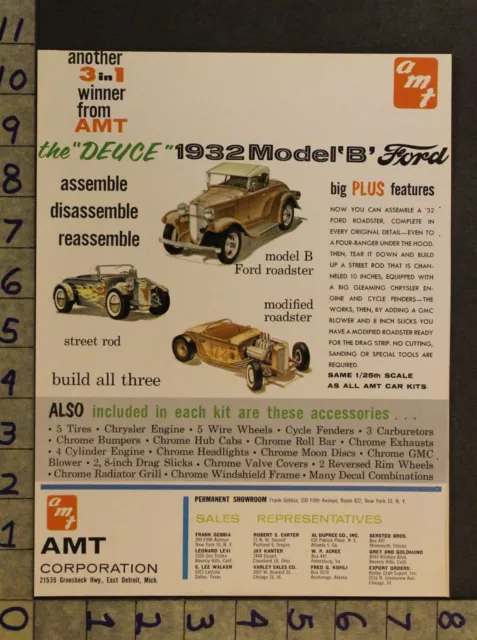 1959 AMT MODEL AUTO FORD B ROADSTER STREET HOT ROD SPEED BOAT 2-pg TOY AD TS10