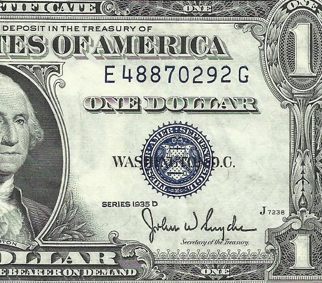 RARE 1935D $1 SILVER Certificate! (~WIDE Variety~) CRISP XF! Old US Paper Money!