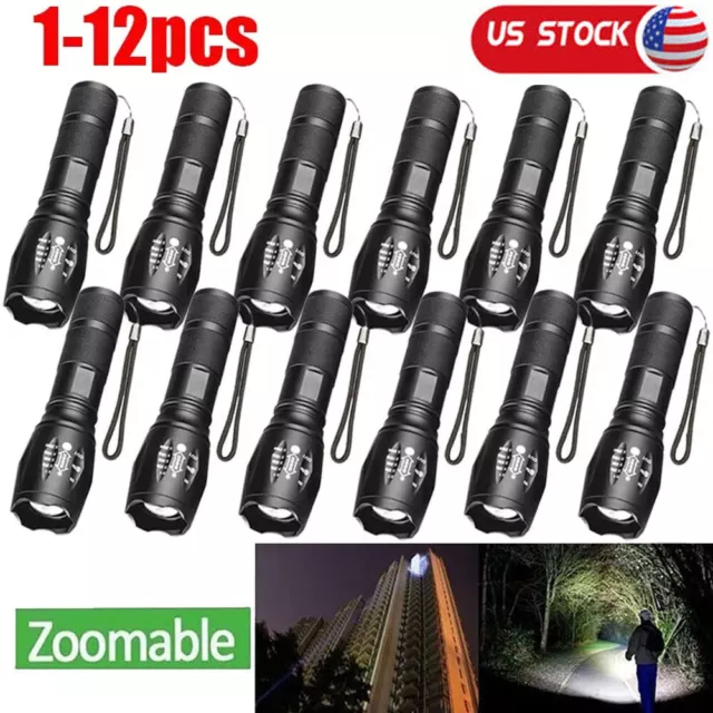 Super-Bright 90000LM LED Tactical Military LED Flashlight Torch 5 Modes Zoomable
