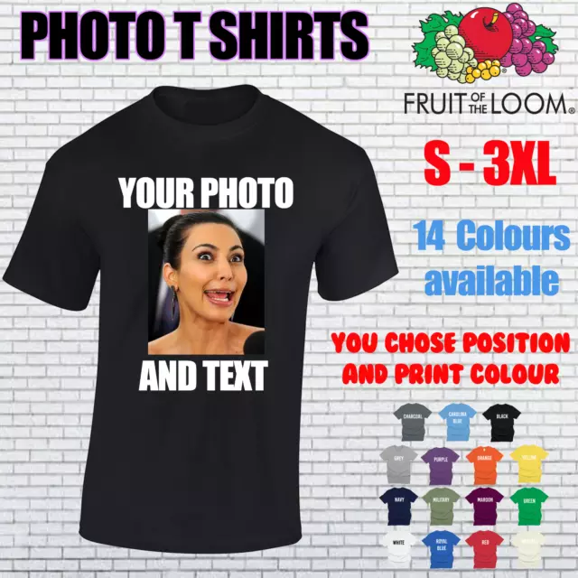 Personalised Photo Printed T Shirt Custom Print Stag Hen Birthday Funny Top New