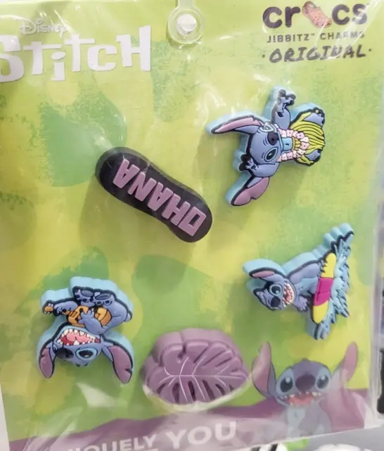 Disney Crocs Stitch Ohana Jibbitz Charms 5- Pack Brand New