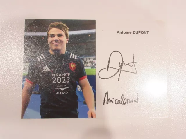 Autographe Antoine Dupont sur carte Rugby 4