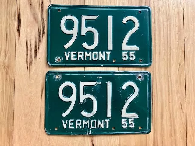 Pair of 1955 Vermont License Plates