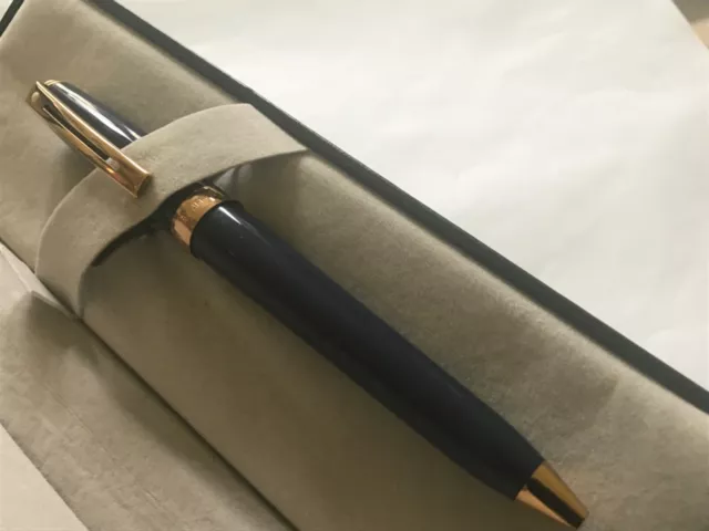 Bnib Sheaffer Prelude Ballpoint Pen (Ref 9143) Cobalt Blue & Rolled Gold Trim