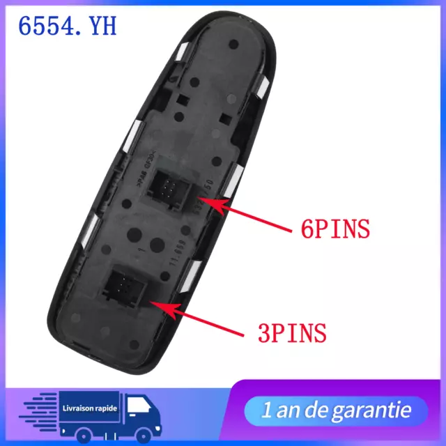 FITS CITROEN C4 PICASSO 2006-2013 INTERRUPTEUR LEVE VITRE GAUCHE 6554.YH Gauche 3