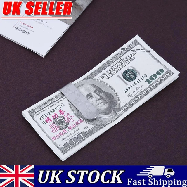 Stainless Steel Credit Card Holder Multipurpose Plaid Book Clip for Men Business