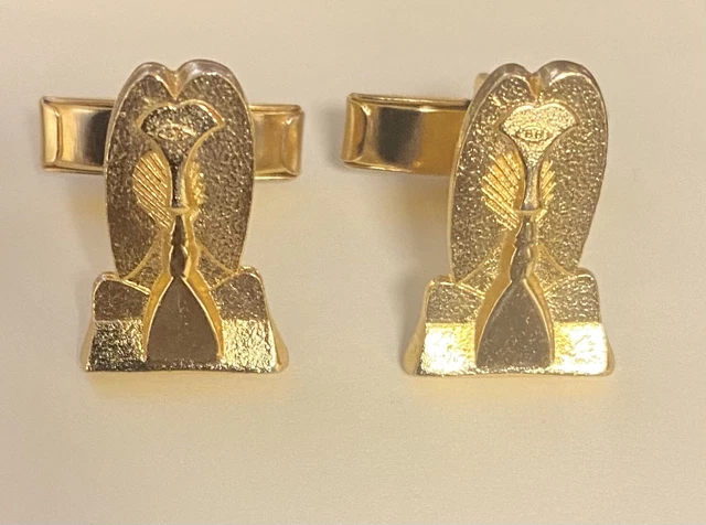 Chicago Picasso Sculpture Cufflinks Gold NICE!! Chicago Picasso Sculpture Cufflinks Gold NICE!!