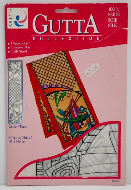 Bufanda de seda, ARTY'S Gutta Collection, Modern Times, 45x180 cm, crepe chino 5
