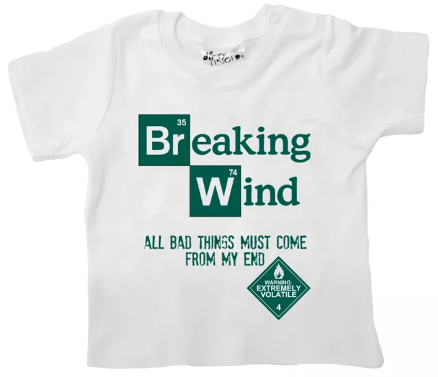 Funny Baby T-Shirt "Breaking Wind Bad" Heisenberg Tee Boy Girl Clothes