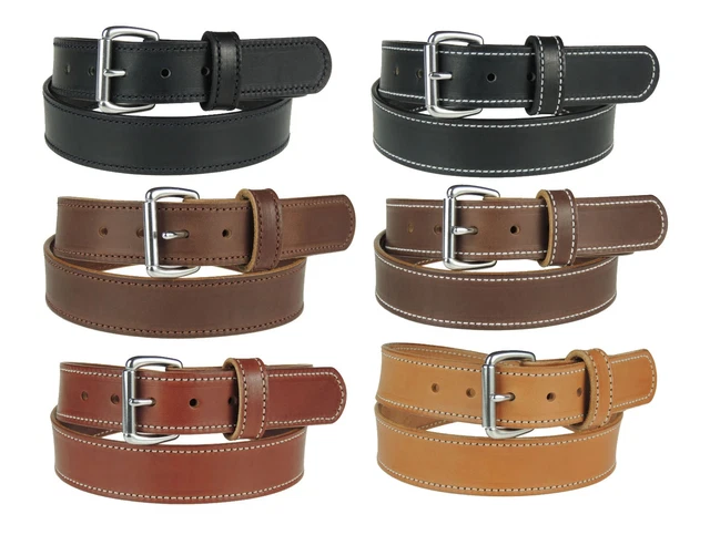 1 1/2"_HEAVY DUTY LEATHER WORK BELT_CCW GUN HOLSTER BELT_Amish Handmade_50WS-ST