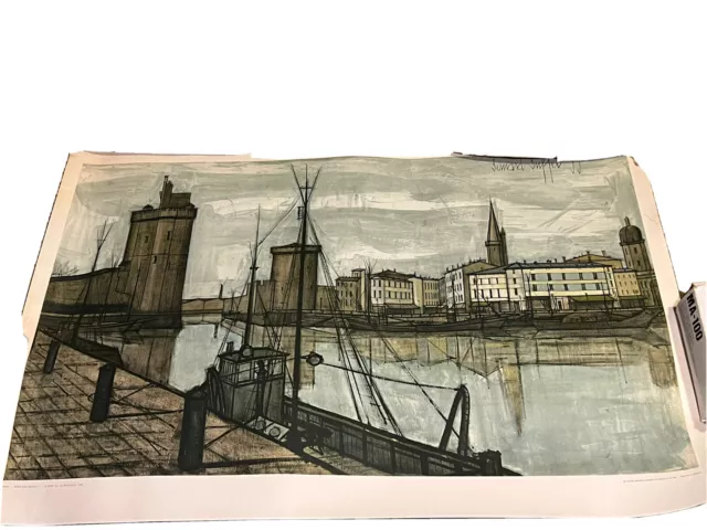 BERNARD BUFFET Large Original Print -  le Port  de la Rochelle 1955, 41" X 30"