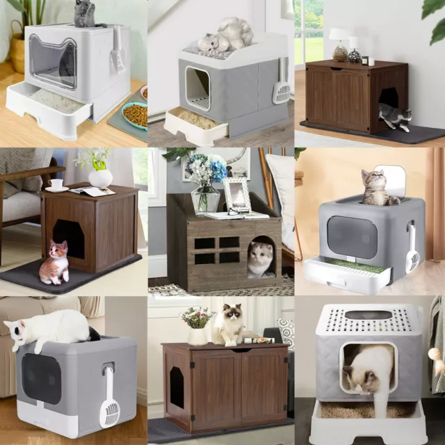 Cat Litter Box Enclosed Large Pet Toilet Box Cat House Side Table Cat Washroom