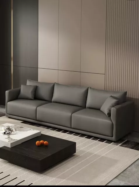 gray leather sofa