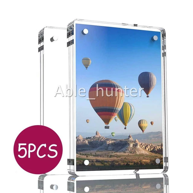 5pcs Clear Acrylic Photo Frame Double Sided Magnetic Picture Card Display AUS