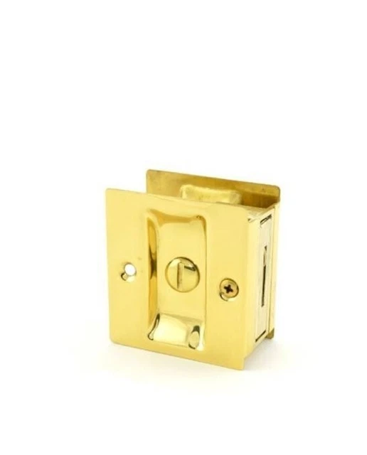 Ives 991B3 1 3/4" x 2 1/4" Privacy Sliding Door Lock - Polished Brass