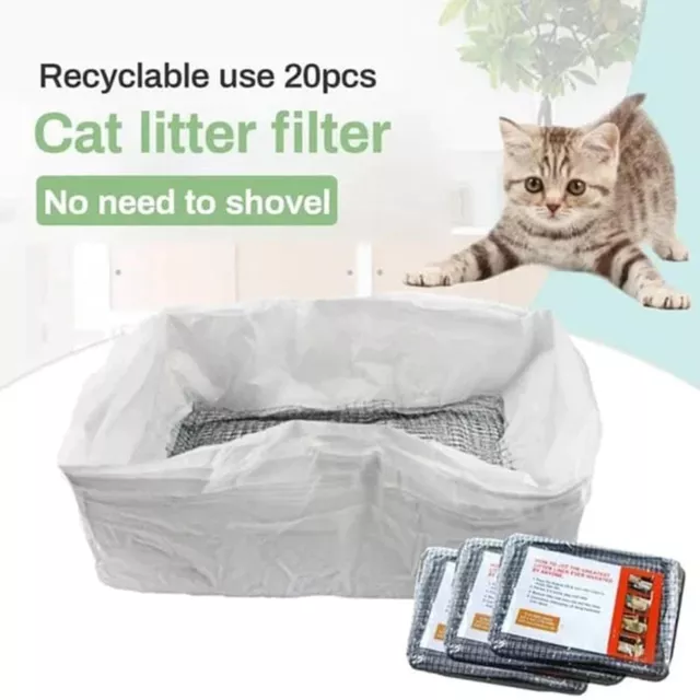 Cat Litter Bags Liners 10Pcs Houseables Cats Pan Bags with Filter Net & premium