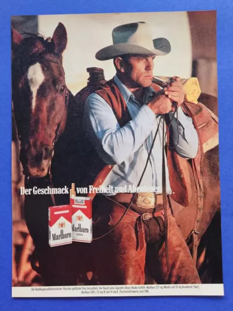 45. Marlboro Zigaretten Cowboy Werbeanzeige Werbung Reklame 1988