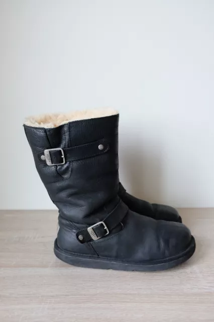 Womens Ugg Kensington Boot Sheepskin Shearling Lined 9 40 Black Moto Biker 5678 Womens Ugg Kensington Boot Sheepskin Shearling Lined 9 40 Black Moto Biker 5678