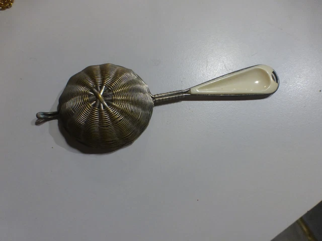 Lot 15 Passes à Thé Anciens, Filtres Cuillère Métal Argenté, Ajourés