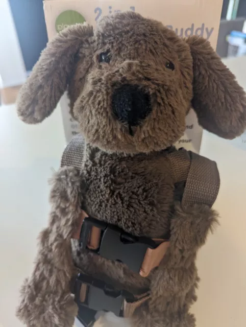 Playette 2in1 Travel Harness Buddy/Adjustable Strap Baby/Kids 18m-4y Brown Dog.
