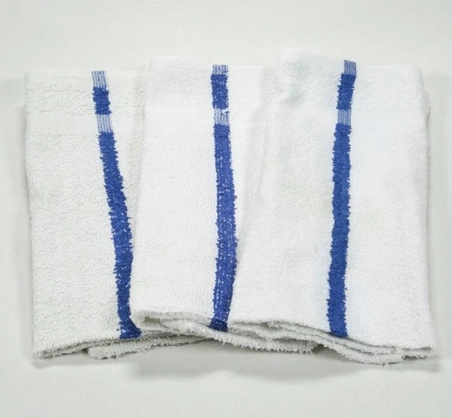 60-Blue Stripe Bar Towels (Kitchen/Restaurant Cleaning) 33oz