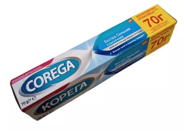 Corega Denture Adhesive Fixing Cream - Extra Strong - Classical 70g XL New