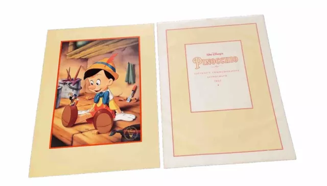 Rare First Disney Store Lithograph Pinocchio 1993 12x16 Litho w/Envelope/Matte