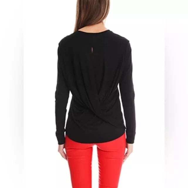 Helmut Lang Black Stretch Twist Back Sync Jersey Top XS