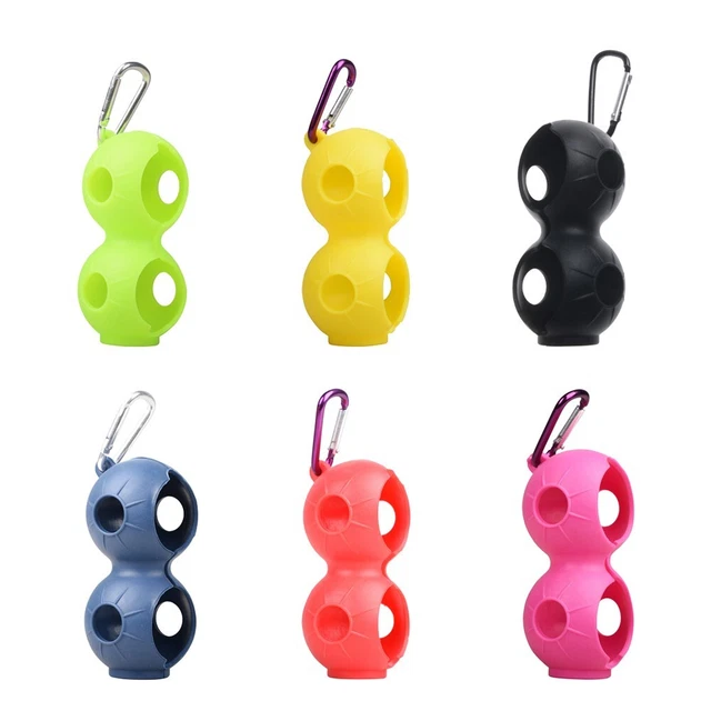 Durable Golf Ball Protector Silicone Holder for 2 Balls 6 Vibrant Colors