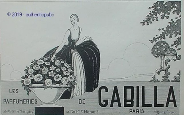 Publicite Gabilla Parfums Les Parfumeries Fleurs De 1926 French Ad Pub Art Deco