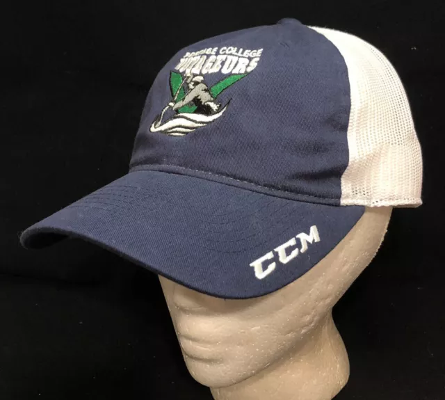 Portage College Voyageurs Mesh Trucker Hat Alberta Hockey Team Logo CCM Cap ACAC
