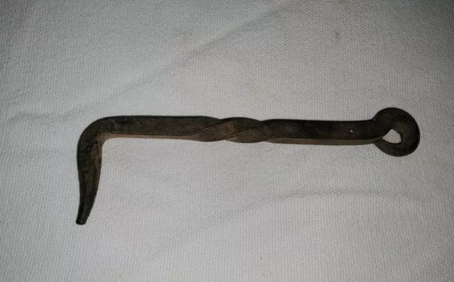 Large Vintage Antique Barn / Shed / Door / Gate Hand Forged Twisted Hook/Catch
