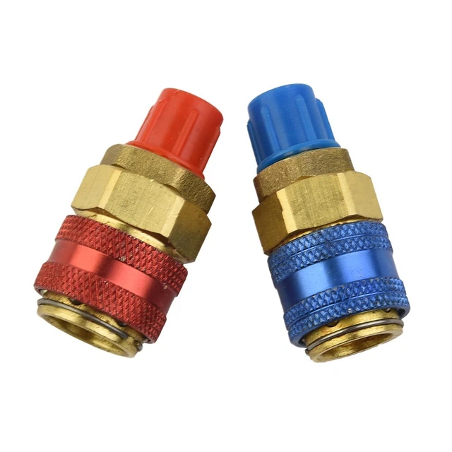 Adattatore accoppiatore rapido A/C R134a auto alto e basso lato HVAC SAE attacco svasato maschio