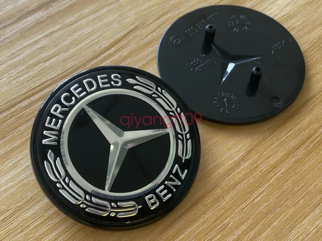 For Mercedes Benz Clk Cls E Ml Gl Front Hood Badge Black Emblem A0008172605