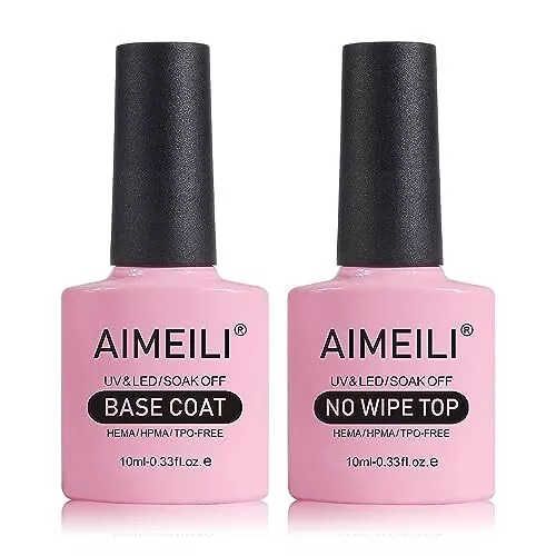 AIMEILI Base Coat Top Coat UV LED Gel Nagellack Gellack Unterlack & Überlack ...