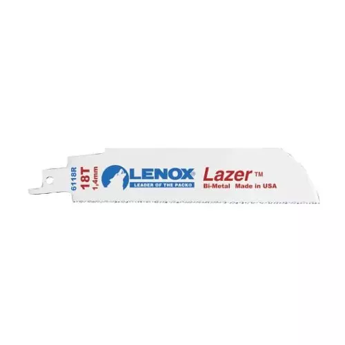 LENOX 6118R 6" 18TPI LAZER Heavy Duty Metal Cutting Bi-Metal Recip Blade - 25 Pk