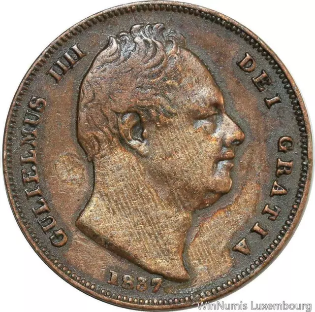 B7971 Great Britain Farthing William IV 1837 KM# 705 ->Make offer