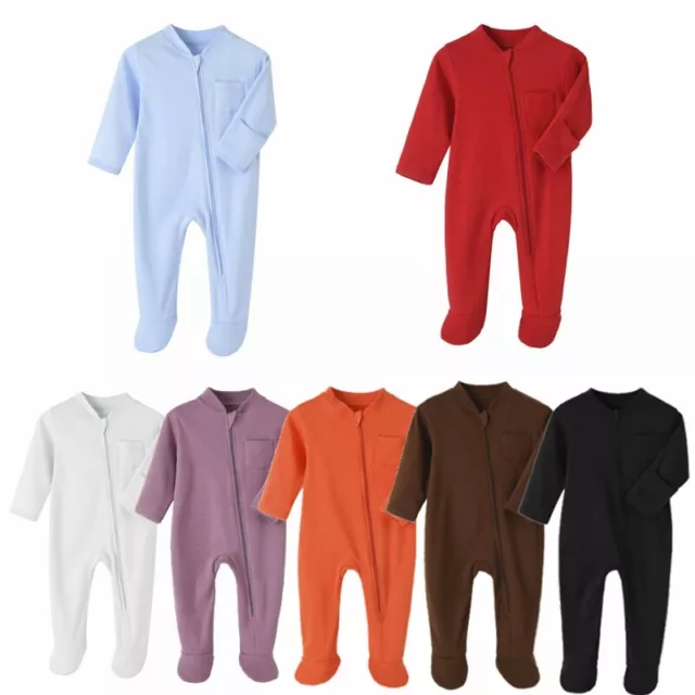 Infant Baby Long Sleeve Romper Cotton Bodysuit Footed Jumpsuit Casual Daily Wear